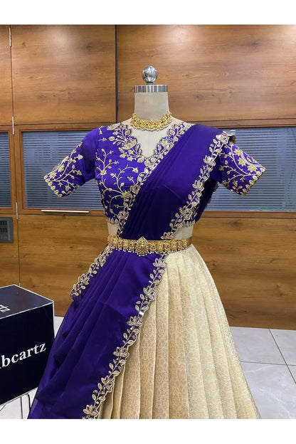 దక్షిణ భారత పండుగ సాంప్రదాయ హాఫ్ చీర (ఛవి) 