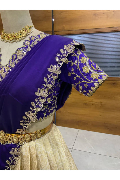 దక్షిణ భారత పండుగ సాంప్రదాయ హాఫ్ చీర (ఛవి) 