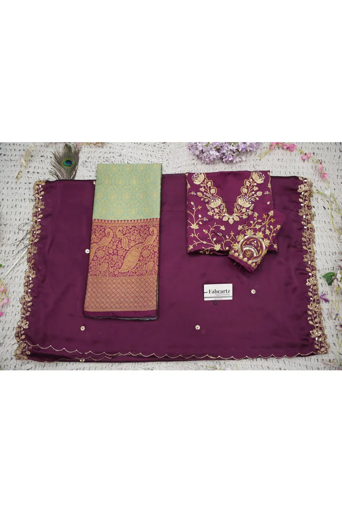 దక్షిణ భారత పండుగ సాంప్రదాయ హాఫ్ చీర (ఛవి) 