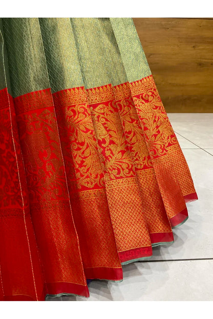 Beautiful South Indian Style Half Saree with Blouse and Dupatta for Women | Lajja