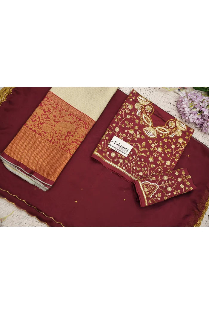 Beautiful South Indian Style Half Saree with Blouse and Dupatta for Women | Lajja
