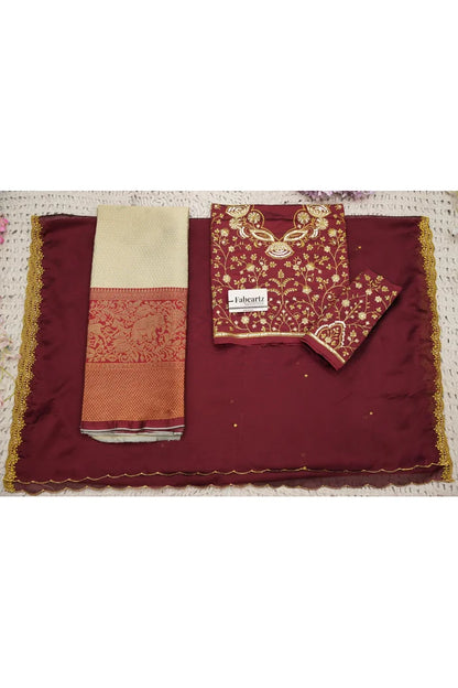 Beautiful South Indian Style Half Saree with Blouse and Dupatta for Women | Lajja