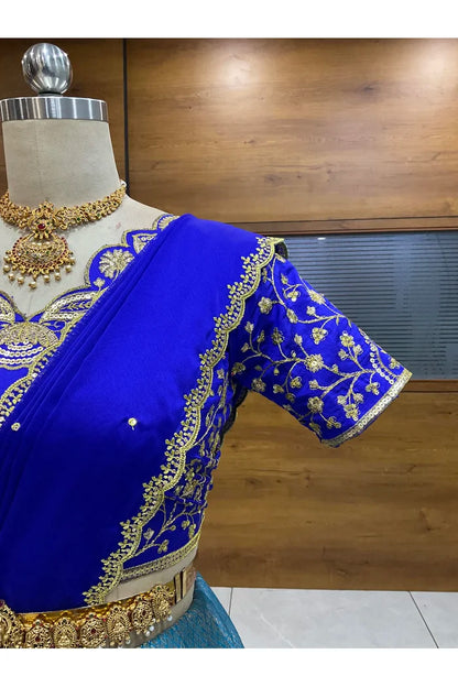 Beautiful South Indian Style Half Saree with Blouse and Dupatta for Women | Lajja