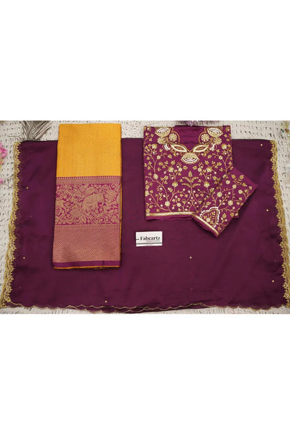 Beautiful South Indian Style Half Saree with Blouse and Dupatta for Women | Lajja