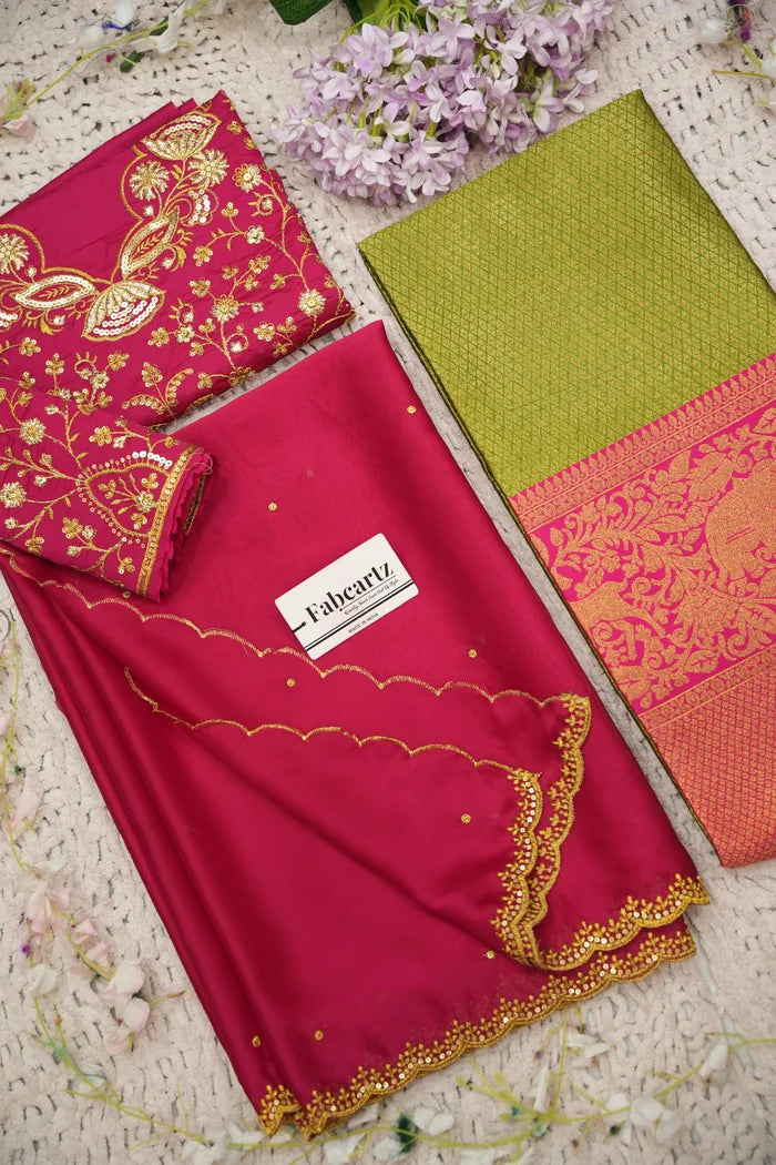 Beautiful South Indian Style Half Saree with Blouse and Dupatta for Women | Lajja