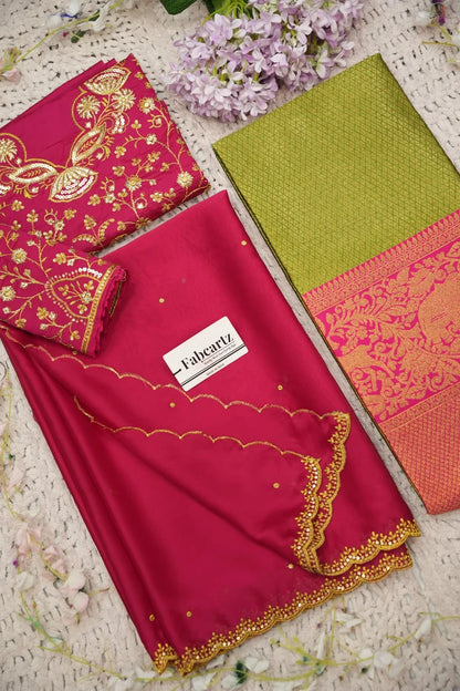 Beautiful South Indian Style Half Saree with Blouse and Dupatta for Women | Lajja