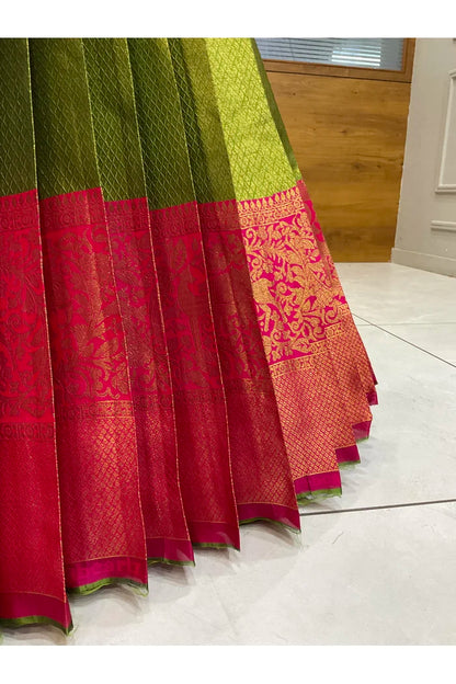 Beautiful South Indian Style Half Saree with Blouse and Dupatta for Women | Lajja