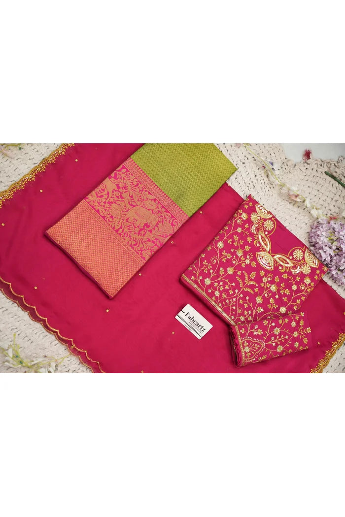 Beautiful South Indian Style Half Saree with Blouse and Dupatta for Women | Lajja