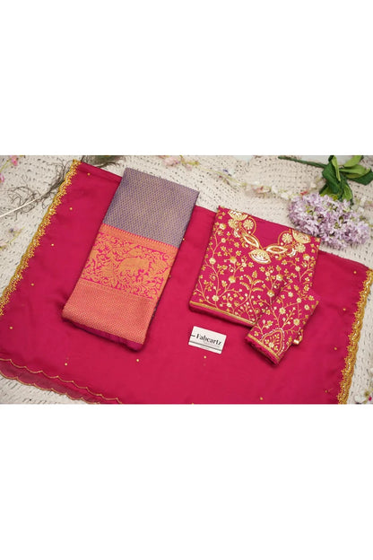 Beautiful South Indian Style Half Saree with Blouse and Dupatta for Women | Lajja