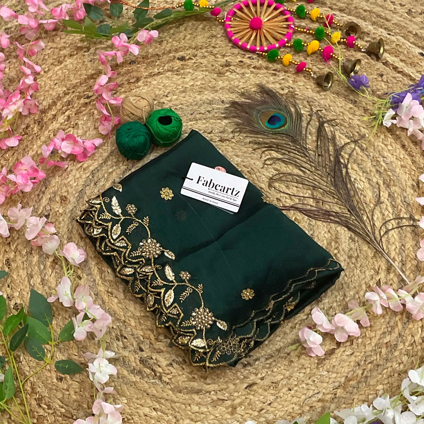 RangoliDup Beautiful Embroidery & Beads work Rangoli Dupatta for women | Only Dupatta