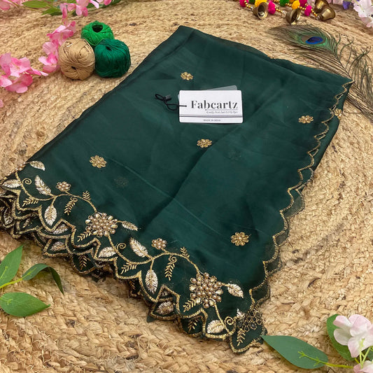 RangoliDup Beautiful Embroidery & Beads work Rangoli Dupatta for women | Only Dupatta