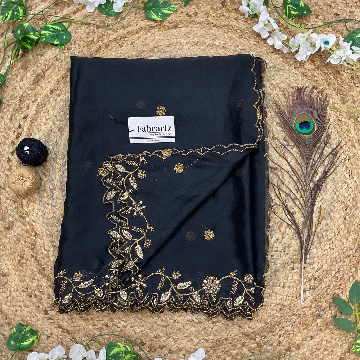 RangoliDup Beautiful Embroidery & Beads work Rangoli Dupatta for women | Only Dupatta
