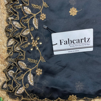 RangoliDup Beautiful Embroidery & Beads work Rangoli Dupatta for women | Only Dupatta