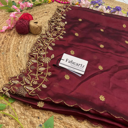 RangoliDup Beautiful Embroidery & Beads work Rangoli Dupatta for women | Only Dupatta