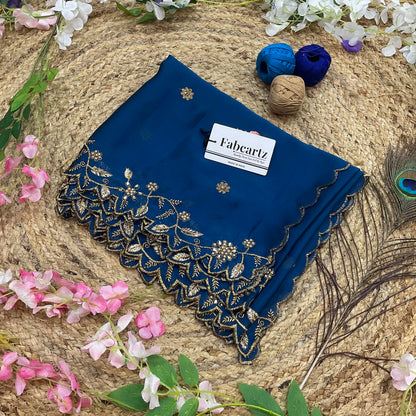 RangoliDup Beautiful Embroidery & Beads work Rangoli Dupatta for women | Only Dupatta