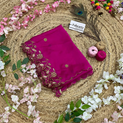 RangoliDup Beautiful Embroidery & Beads work Rangoli Dupatta for women | Only Dupatta