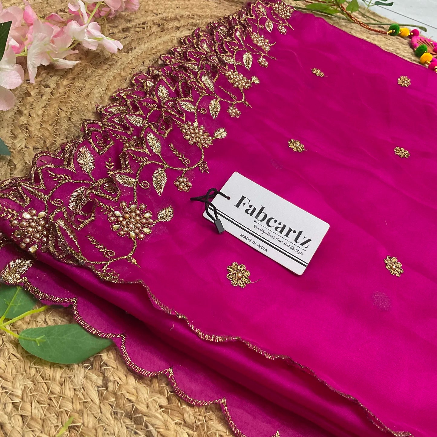 RangoliDup Beautiful Embroidery & Beads work Rangoli Dupatta for women | Only Dupatta