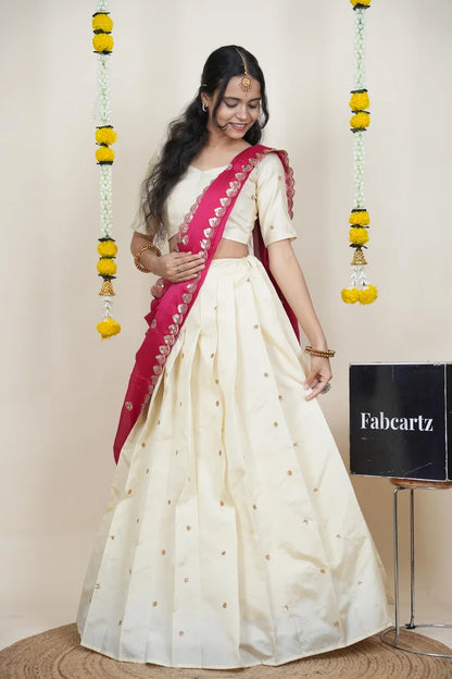 దక్షిణ భారత పండుగ సాంప్రదాయ హాఫ్ చీర (ఛవి) 