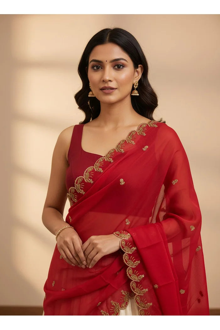 Beautiful Embroidery Rangoli Dupatta for women | Only Dupatta BadeMorwali Dup