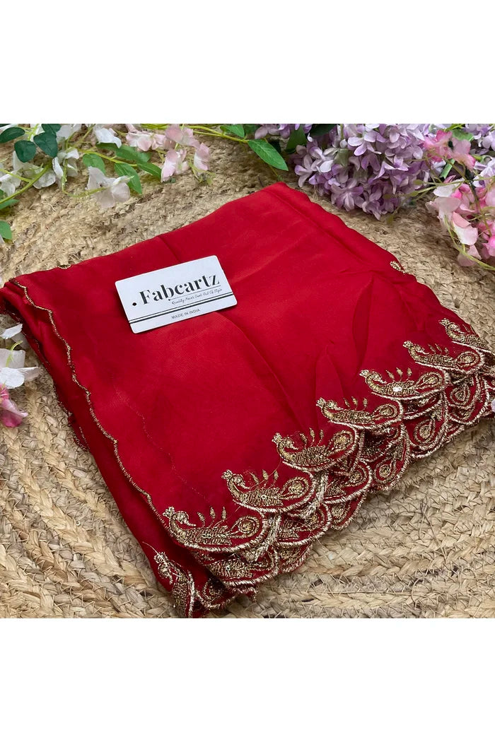 Beautiful Embroidery Rangoli Dupatta for women | Only Dupatta BadeMorwali Dup