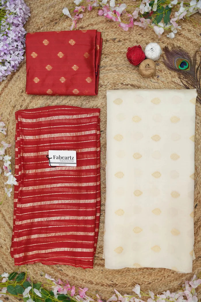 Yamuna South Indian Festival Traditional Half Saree with Embroidered Blouse & Dupatta