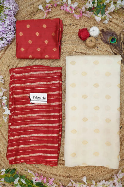 Yamuna South Indian Festival Traditional Half Saree with Embroidered Blouse & Dupatta