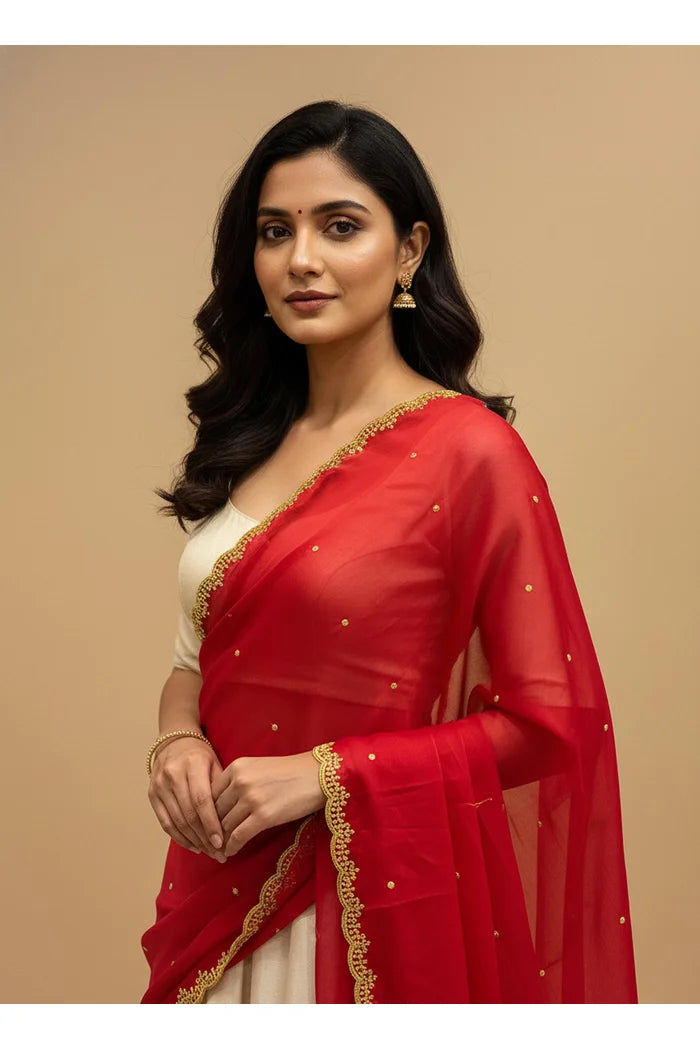 Beautiful Embroidery work Rangoli Dupatta for women | Only Dupatta Ishita Dup