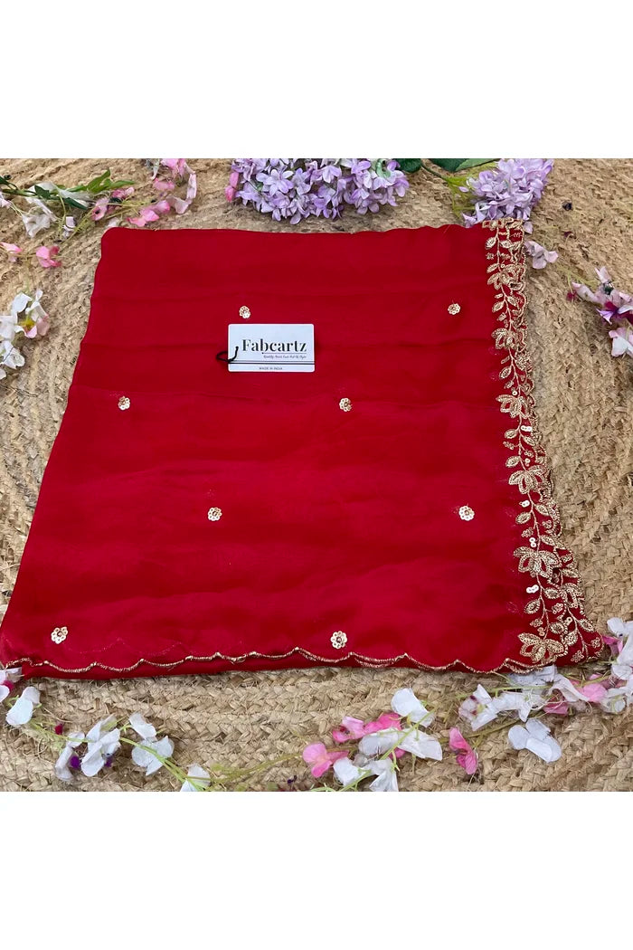 Beautiful Embroidery work Rangoli Dupatta for women | Only Dupatta BiliPatra Dup