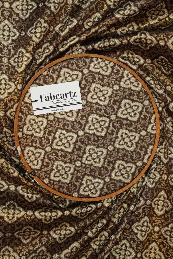 ONLY SHERWANI FABRIC JACQUARD WITH ZARI WORK (Tiles)
