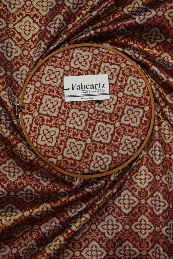 ONLY SHERWANI FABRIC JACQUARD WITH ZARI WORK (Tiles)