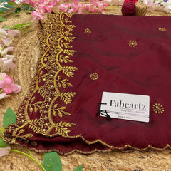 SaraswatiDup Beautiful Embroidery & Beads work Rangoli Dupatta for women | Only Dupatta