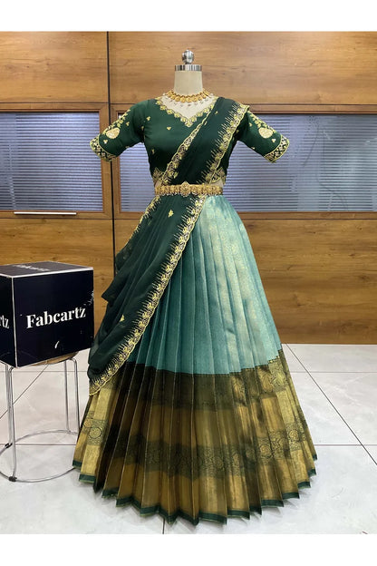 దక్షిణ భారత పండుగ సాంప్రదాయ హాఫ్ చీర (ఛవి) 