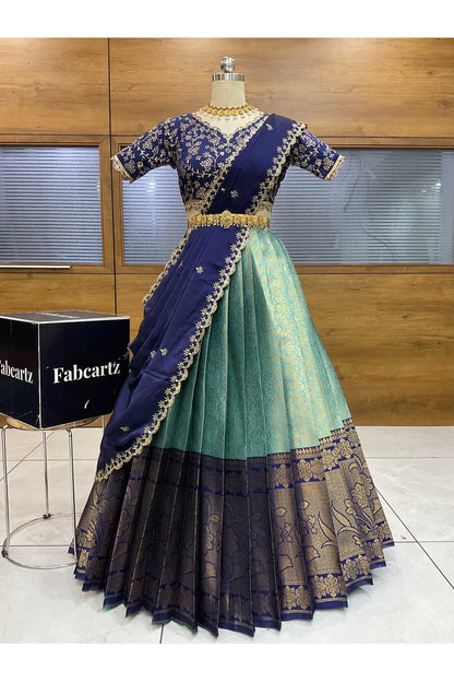 దక్షిణ భారత పండుగ సాంప్రదాయ హాఫ్ చీర (ఛవి) 