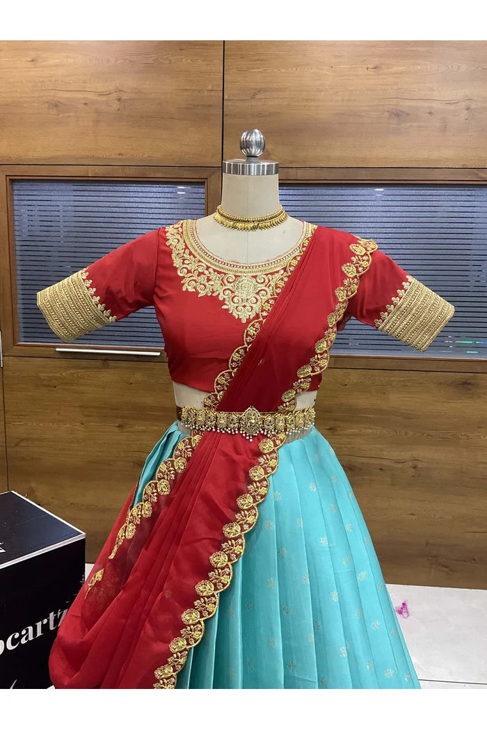 దక్షిణ భారత పండుగ సాంప్రదాయ హాఫ్ చీర (ఛవి) 