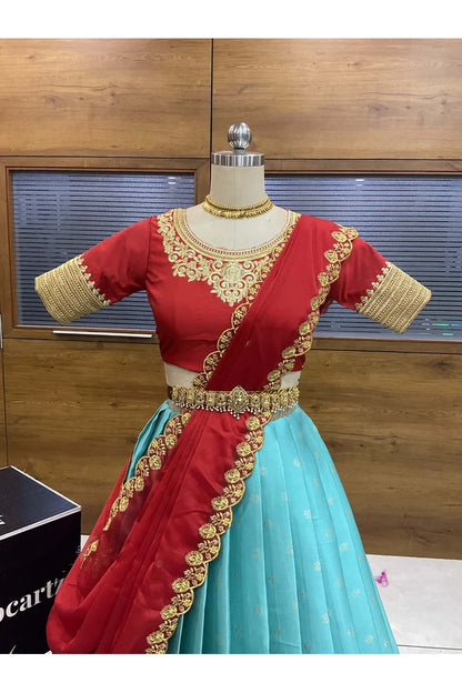 దక్షిణ భారత పండుగ సాంప్రదాయ హాఫ్ చీర (ఛవి) 