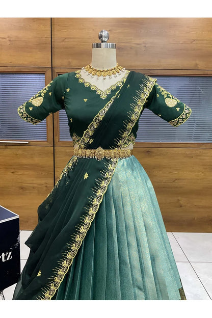 దక్షిణ భారత పండుగ సాంప్రదాయ హాఫ్ చీర (ఛవి) 