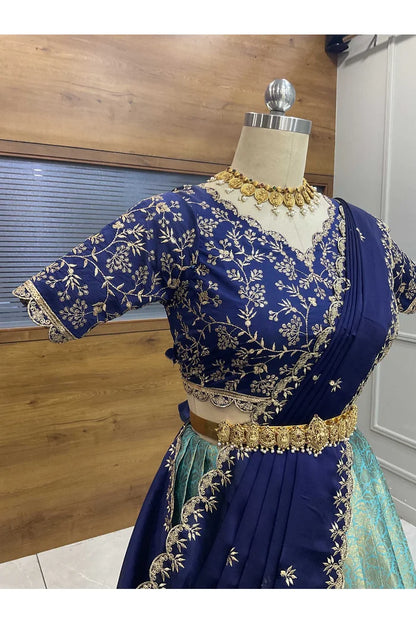 దక్షిణ భారత పండుగ సాంప్రదాయ హాఫ్ చీర (ఛవి) 