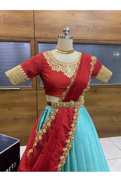 దక్షిణ భారత పండుగ సాంప్రదాయ హాఫ్ చీర (ఛవి) 