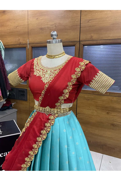 దక్షిణ భారత పండుగ సాంప్రదాయ హాఫ్ చీర (ఛవి) 