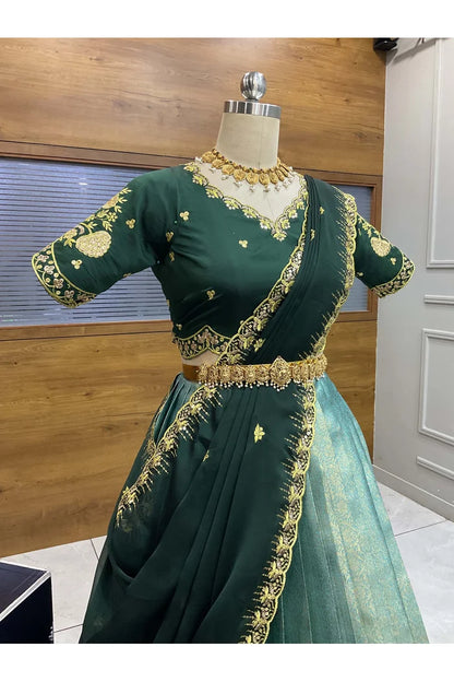 దక్షిణ భారత పండుగ సాంప్రదాయ హాఫ్ చీర (ఛవి) 