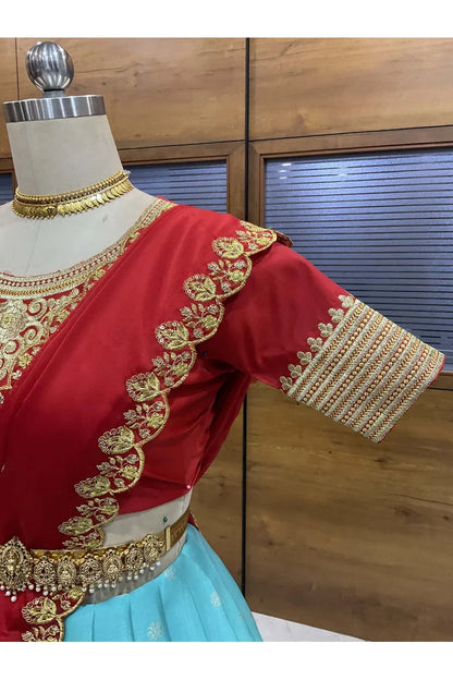 దక్షిణ భారత పండుగ సాంప్రదాయ హాఫ్ చీర (ఛవి) 