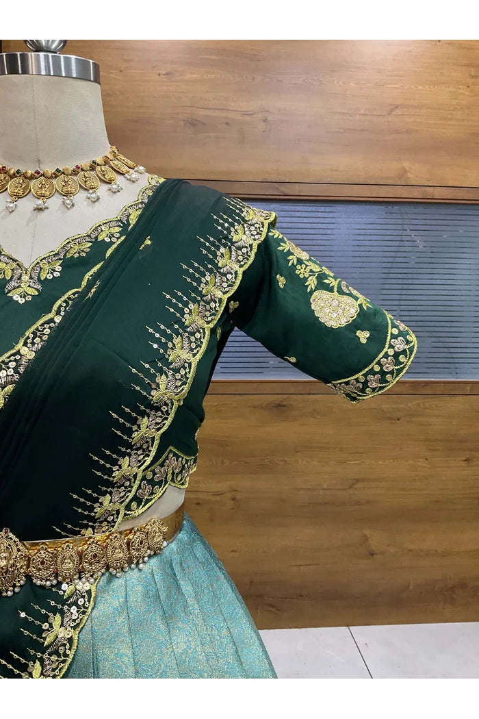 దక్షిణ భారత పండుగ సాంప్రదాయ హాఫ్ చీర (ఛవి) 