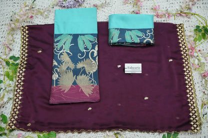 (HansRango) South Indian Festival Traditional Half Saree with Embroidered Blouse & Dupatta
