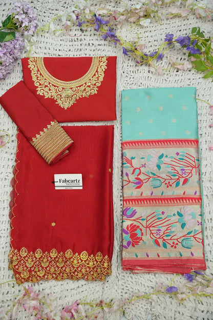 దక్షిణ భారత పండుగ సాంప్రదాయ హాఫ్ చీర (ఛవి) 