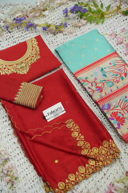 దక్షిణ భారత పండుగ సాంప్రదాయ హాఫ్ చీర (ఛవి) 