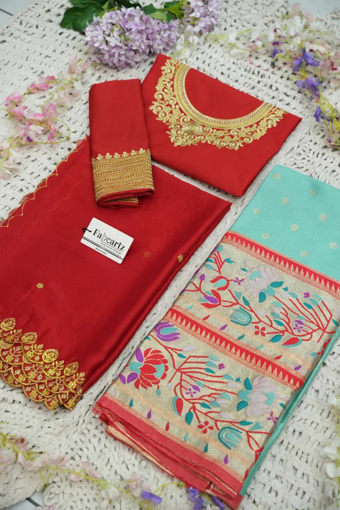 దక్షిణ భారత పండుగ సాంప్రదాయ హాఫ్ చీర (ఛవి) 