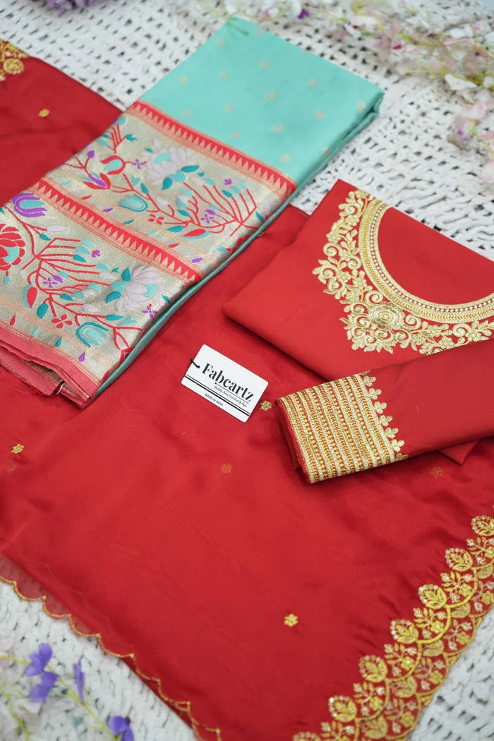 దక్షిణ భారత పండుగ సాంప్రదాయ హాఫ్ చీర (ఛవి) 