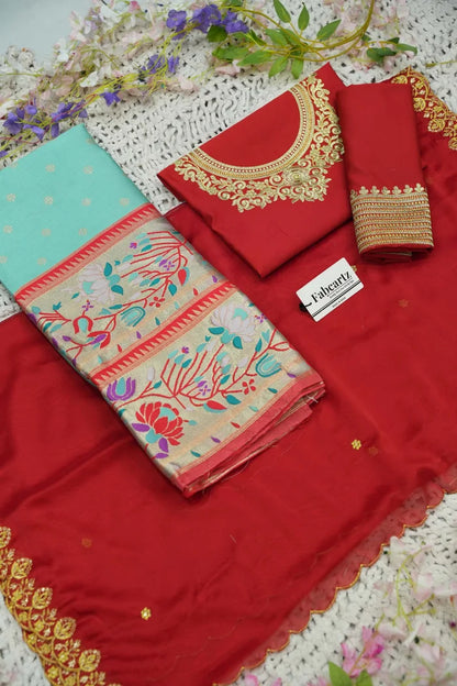 దక్షిణ భారత పండుగ సాంప్రదాయ హాఫ్ చీర (ఛవి) 