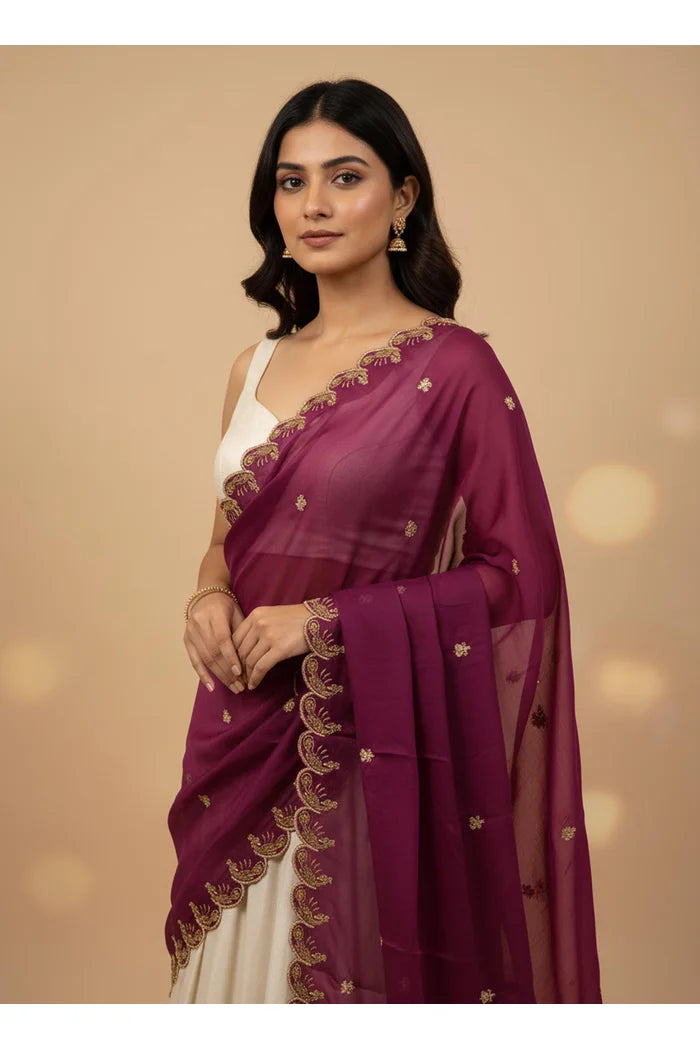 Beautiful Embroidery Rangoli Dupatta for women | Only Dupatta BadeMorwali Dup