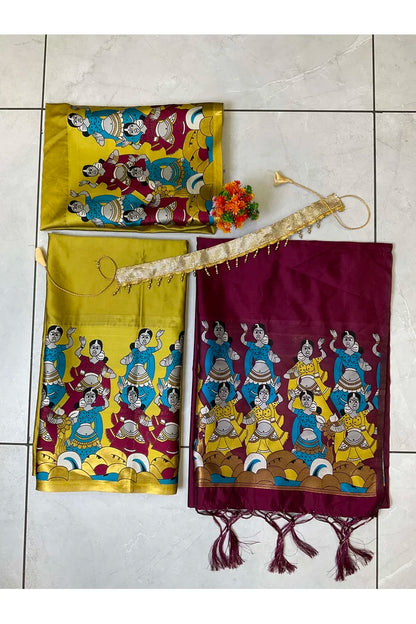 దక్షిణ భారత పండుగ సాంప్రదాయ హాఫ్ చీర(ధంగ్లీ)